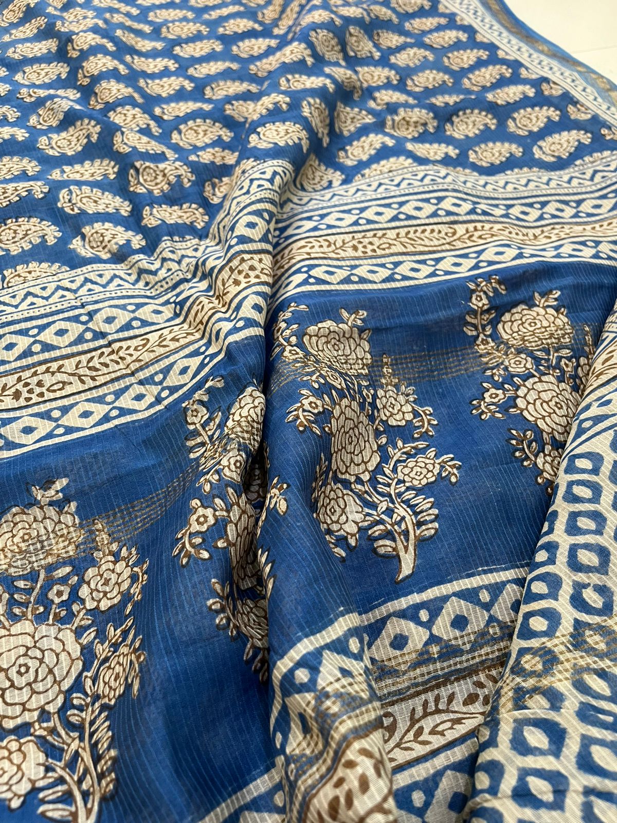 Maheshwari Indigo Handblock Sarees