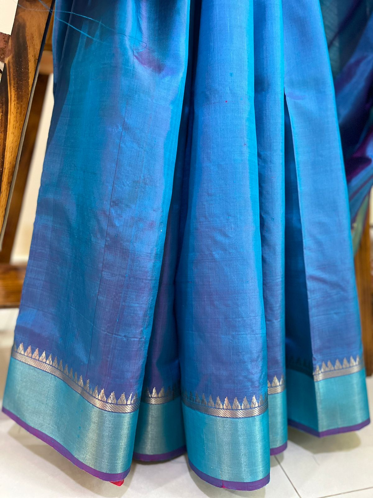 Pure Silk Handloom saree with Resham border - multicolour