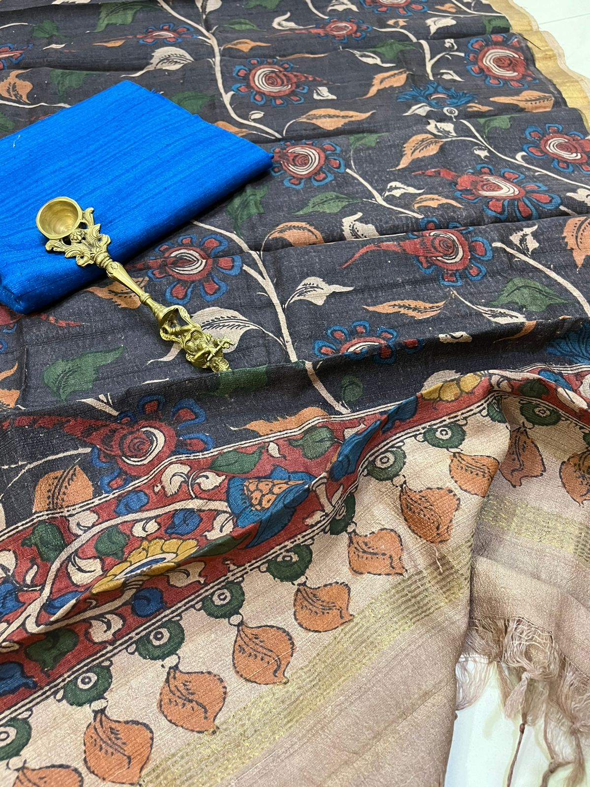 Exclusive Pure Tussar Silk Hand Kalamkari Dupattas with Pure Raw Silk Kurtas