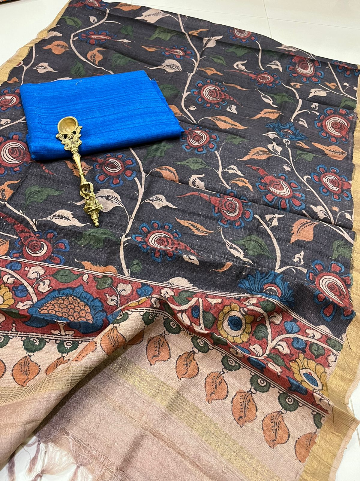 Exclusive Pure Tussar Silk Hand Kalamkari Dupattas with Pure Raw Silk Kurtas