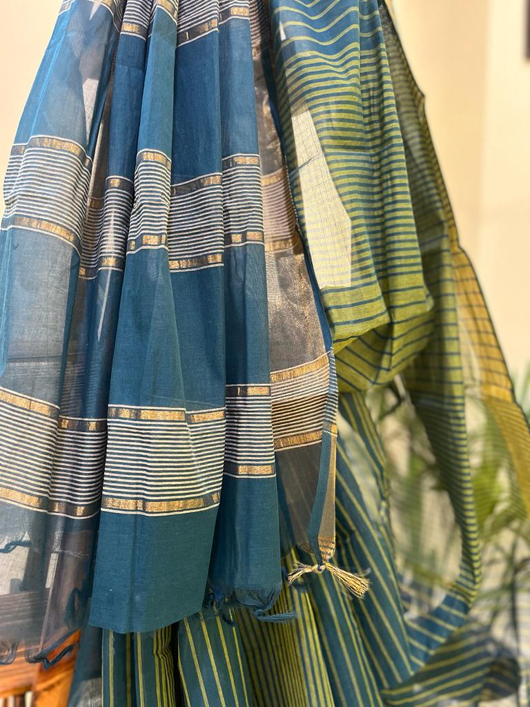 Beautiful handwoven Banana Cotton Silk Saree