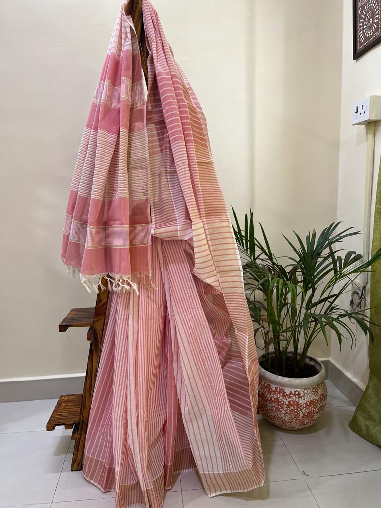 Beautiful handwoven Banana Cotton Silk Saree