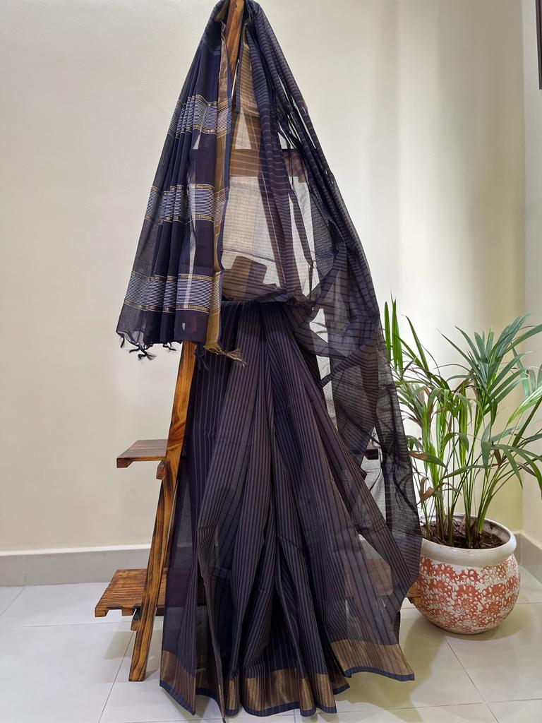 Beautiful handwoven Banana Cotton Silk Saree