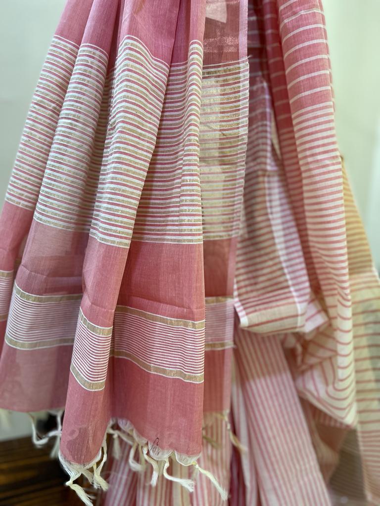 Beautiful handwoven Banana Cotton Silk Saree