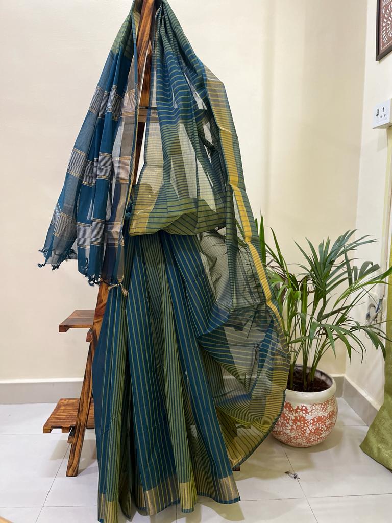 Beautiful handwoven Banana Cotton Silk Saree