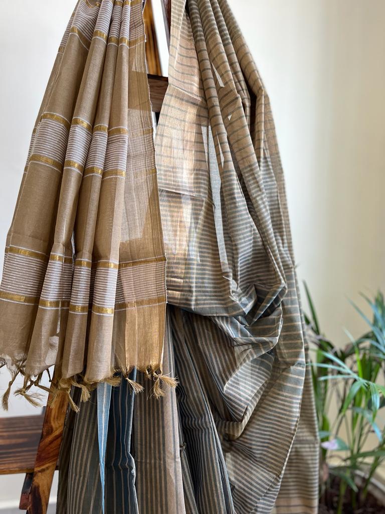 Beautiful handwoven Banana Cotton Silk Saree