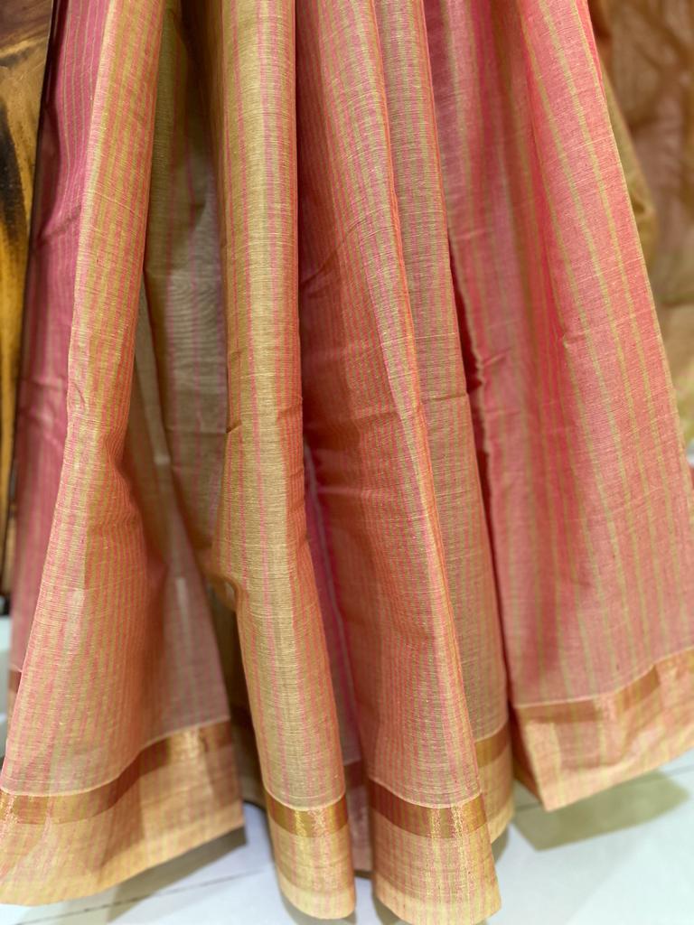 Beautiful handwoven Banana Cotton Silk Saree