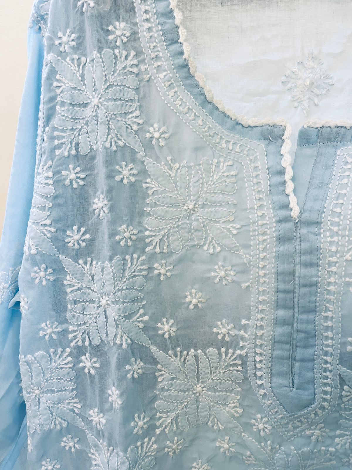 Short TopKurti - Pure Mul cotton hand embroidered Chikankari