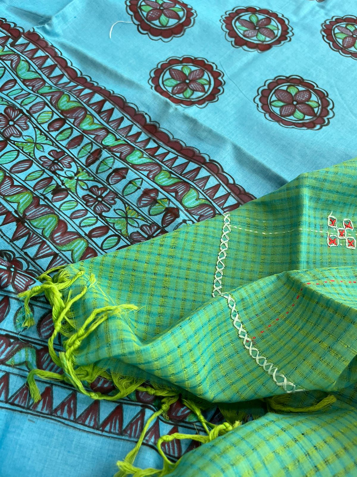 Beautiful and elegant Pure cotton Handpainted Madhubani Kurta Sets