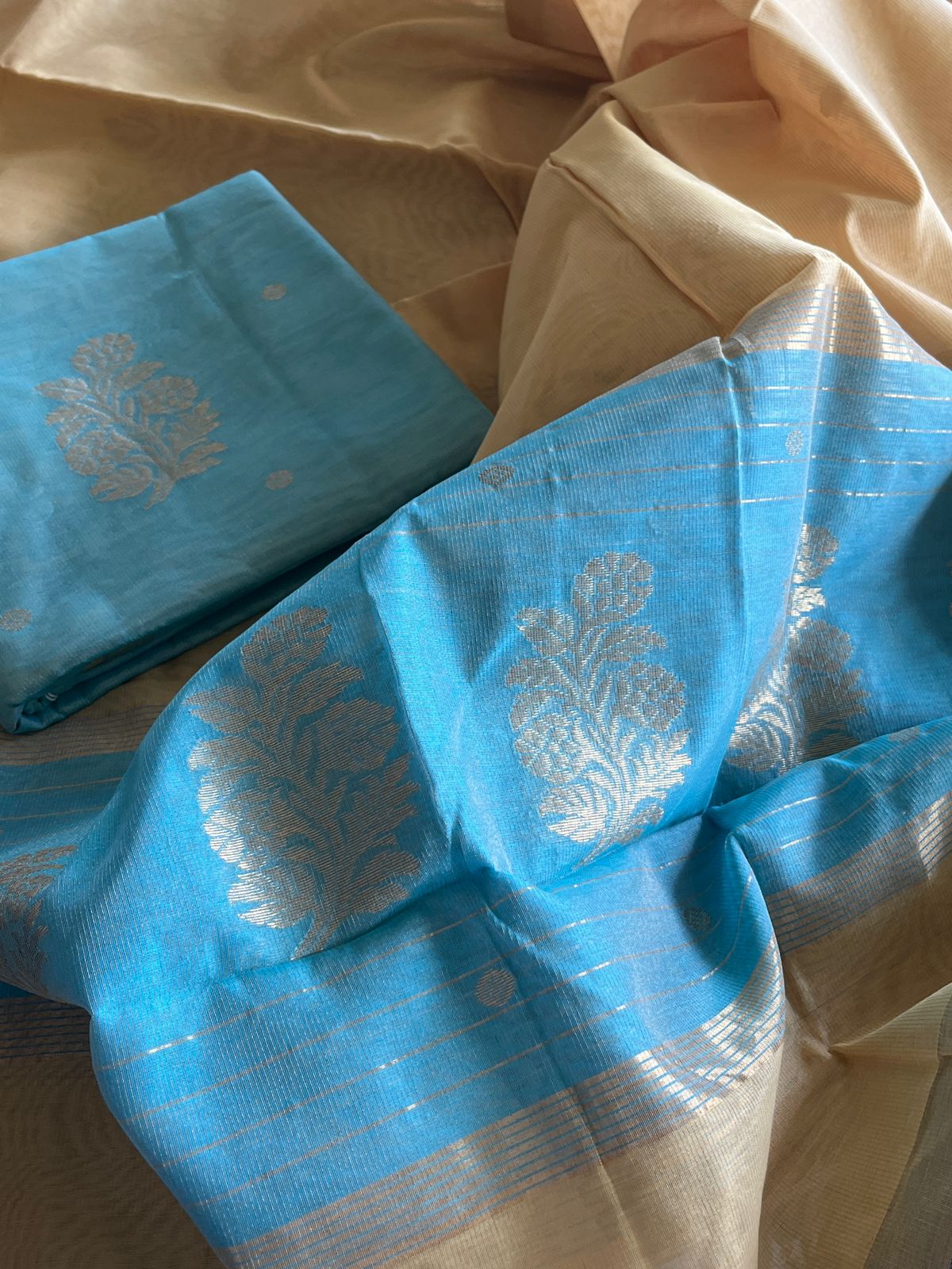 Pure Chanderi Silk Tissue Handwoven Suits