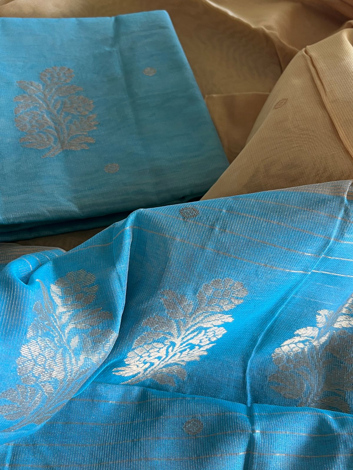Pure Chanderi Silk Tissue Handwoven Suits