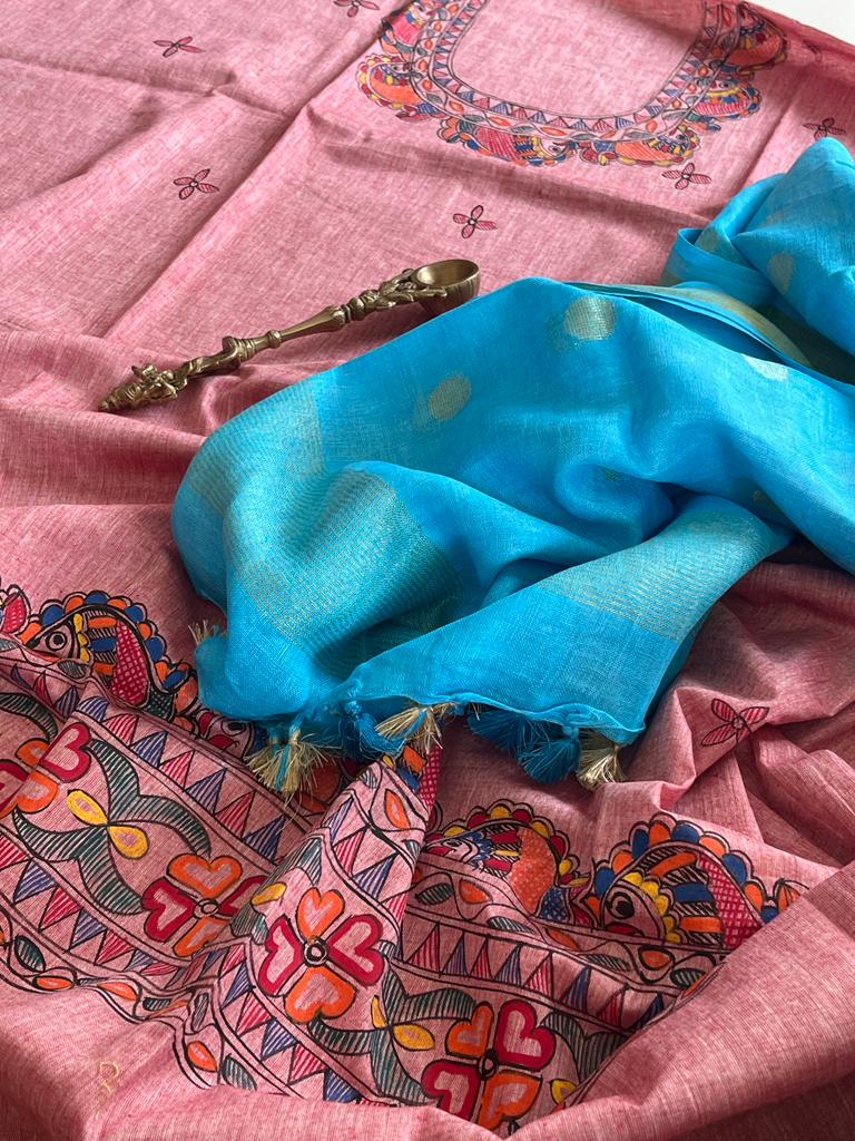 Beautiful and elegant Pure cotton Handpainted Madhubani Kurta Sets