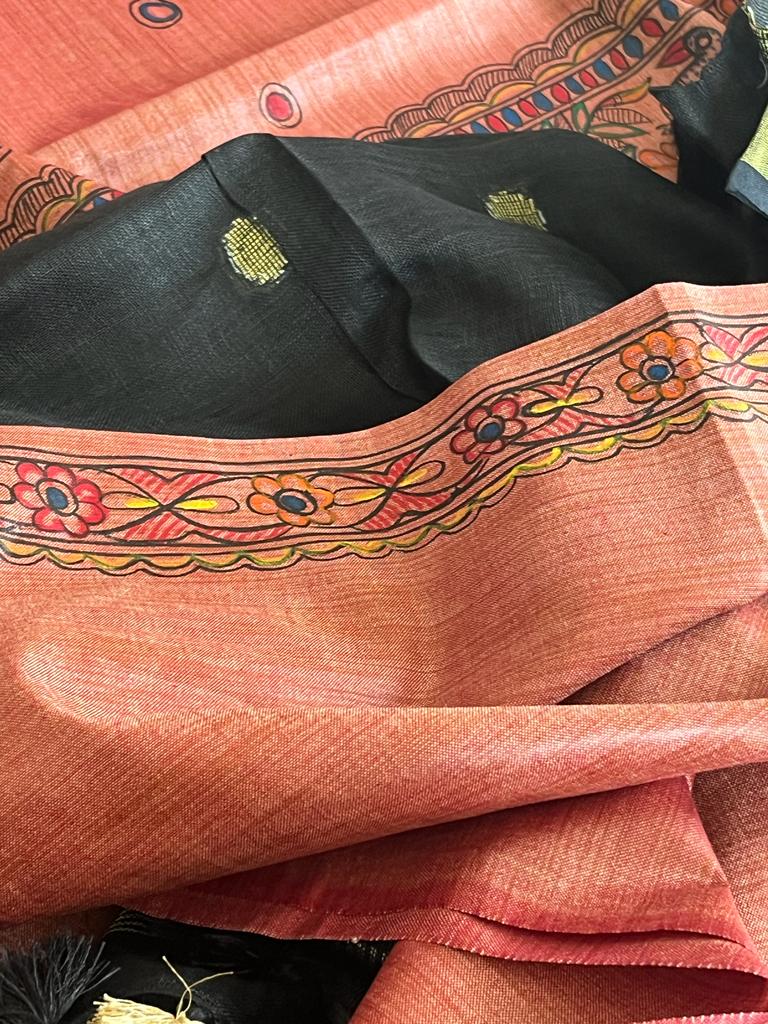 Beautiful and elegant Pure cotton silk Handpainted Madhubani Kurta Sets