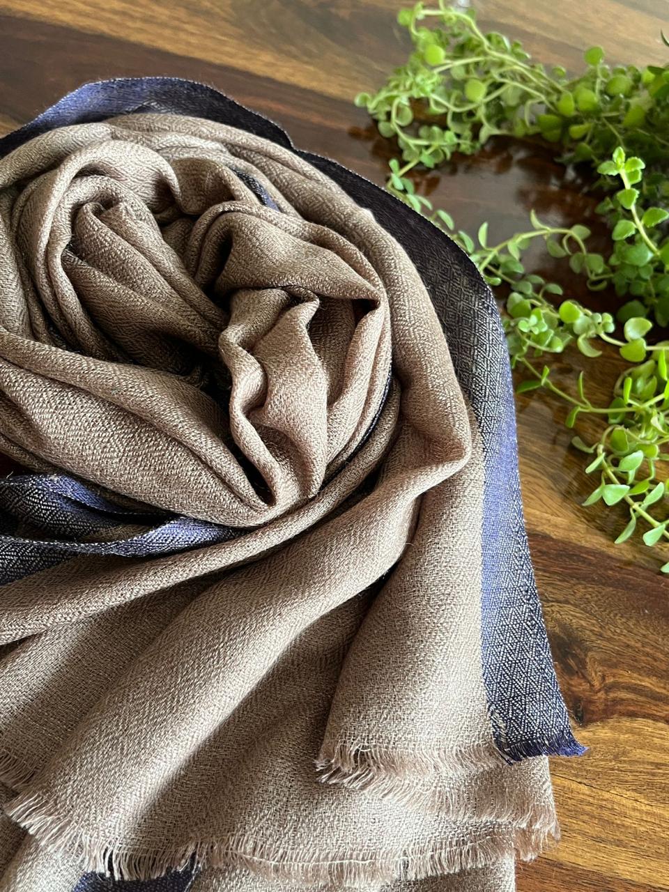 Beautiful Pure Wool Stole with thin contrast border