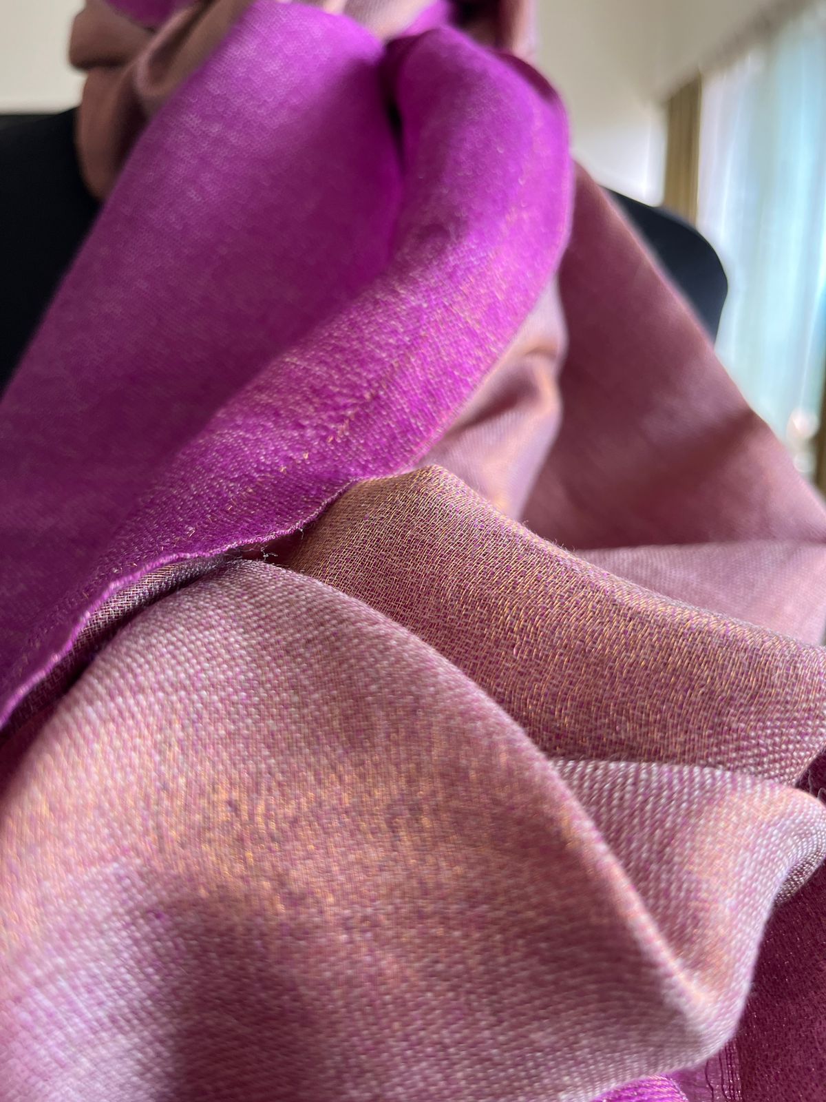 Pure wool handwoven dual shade reversible stoles