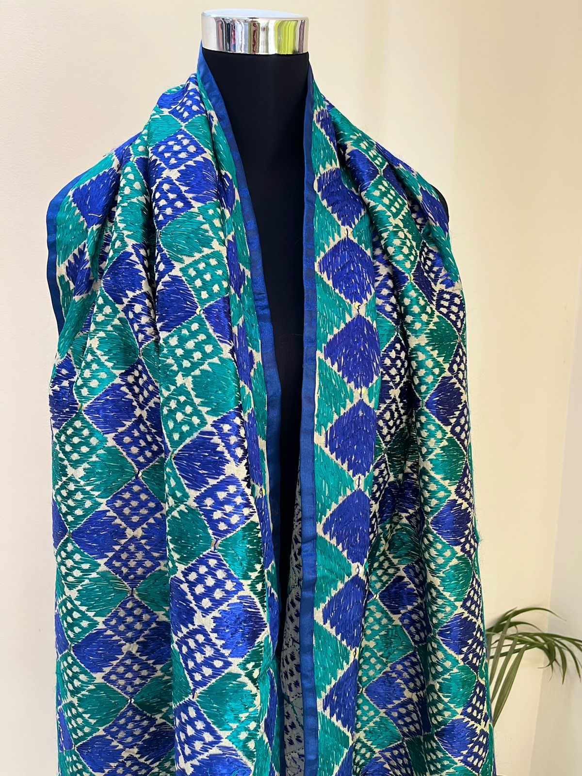 Handcrafted Phulkari Hand Embroidered Pure Khaddar cotton Stoles