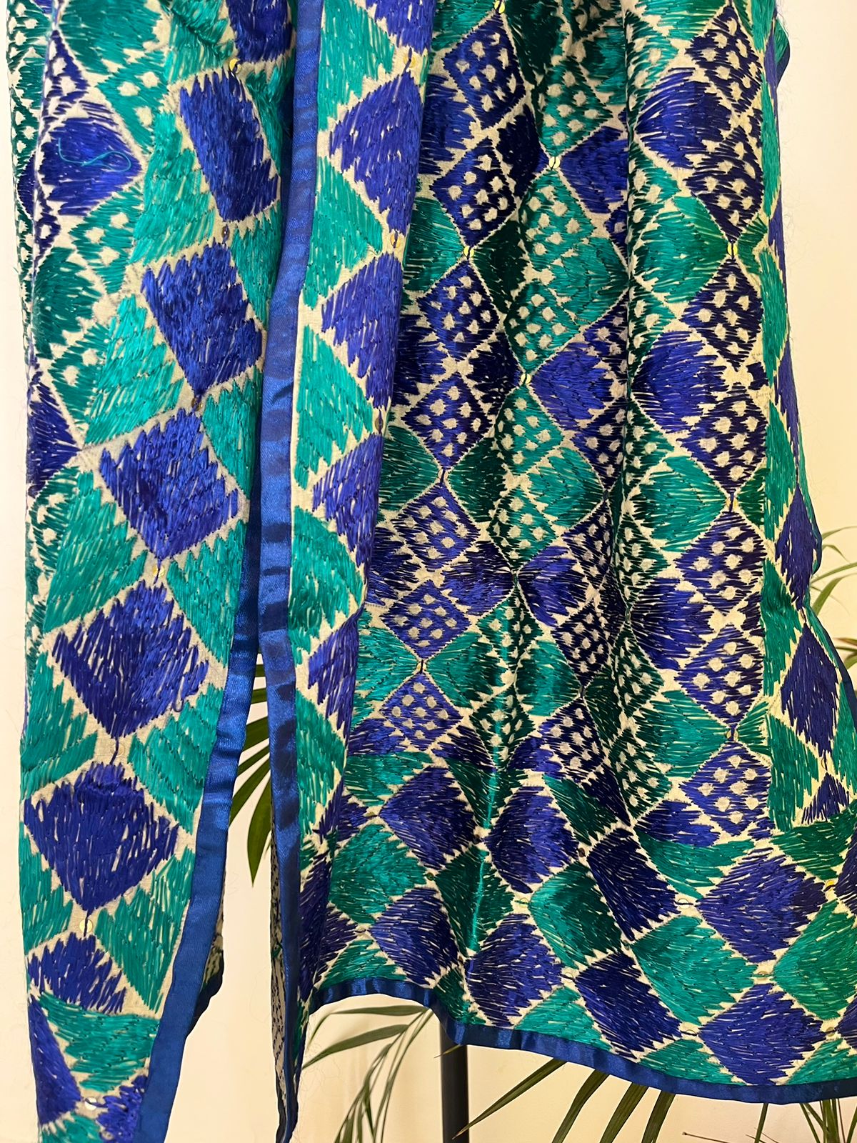 Handcrafted Phulkari Hand Embroidered Pure Khaddar cotton Stoles