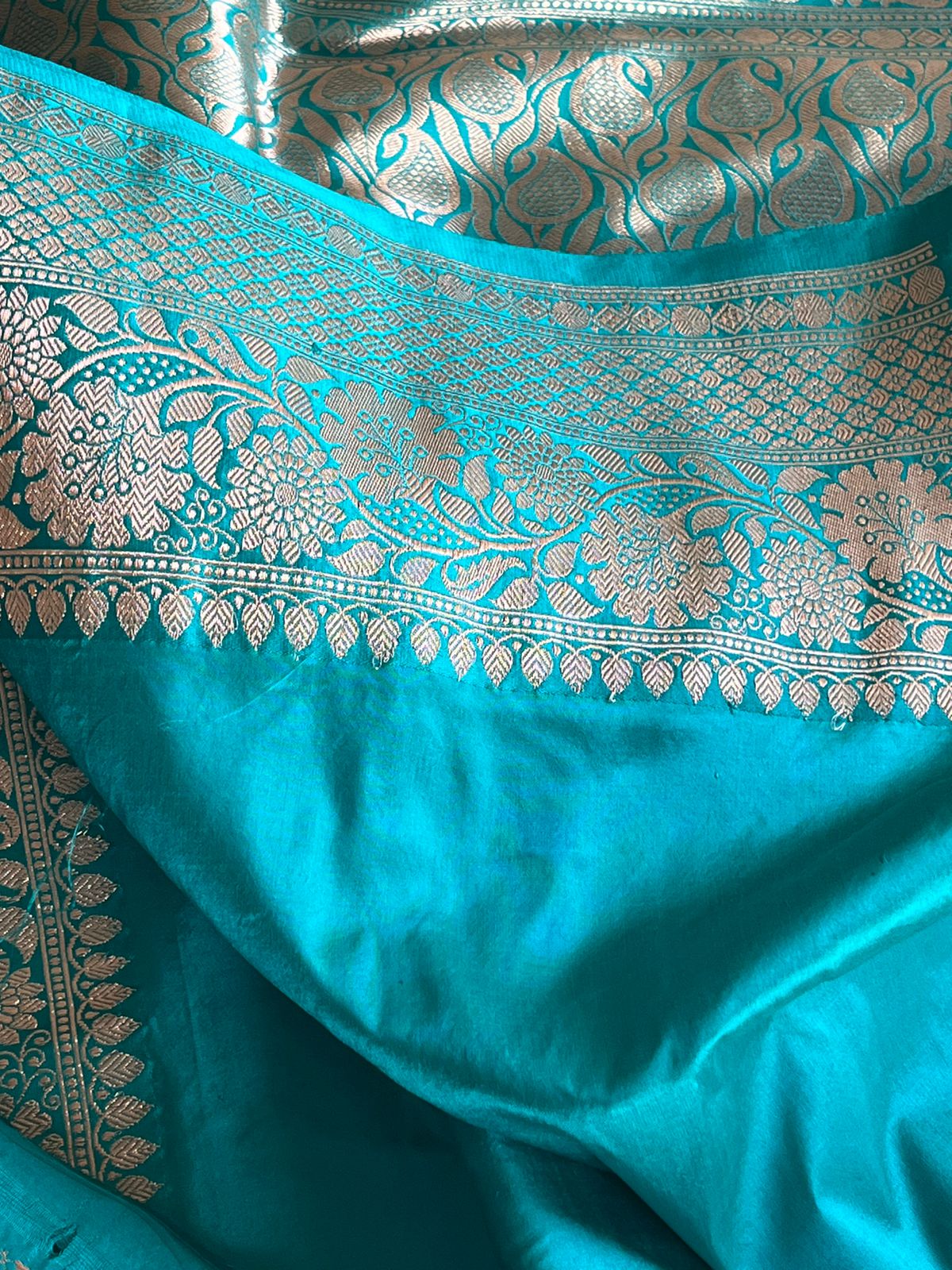 Pure Handloom Banarasi Katan Silk saree - Black with Teal