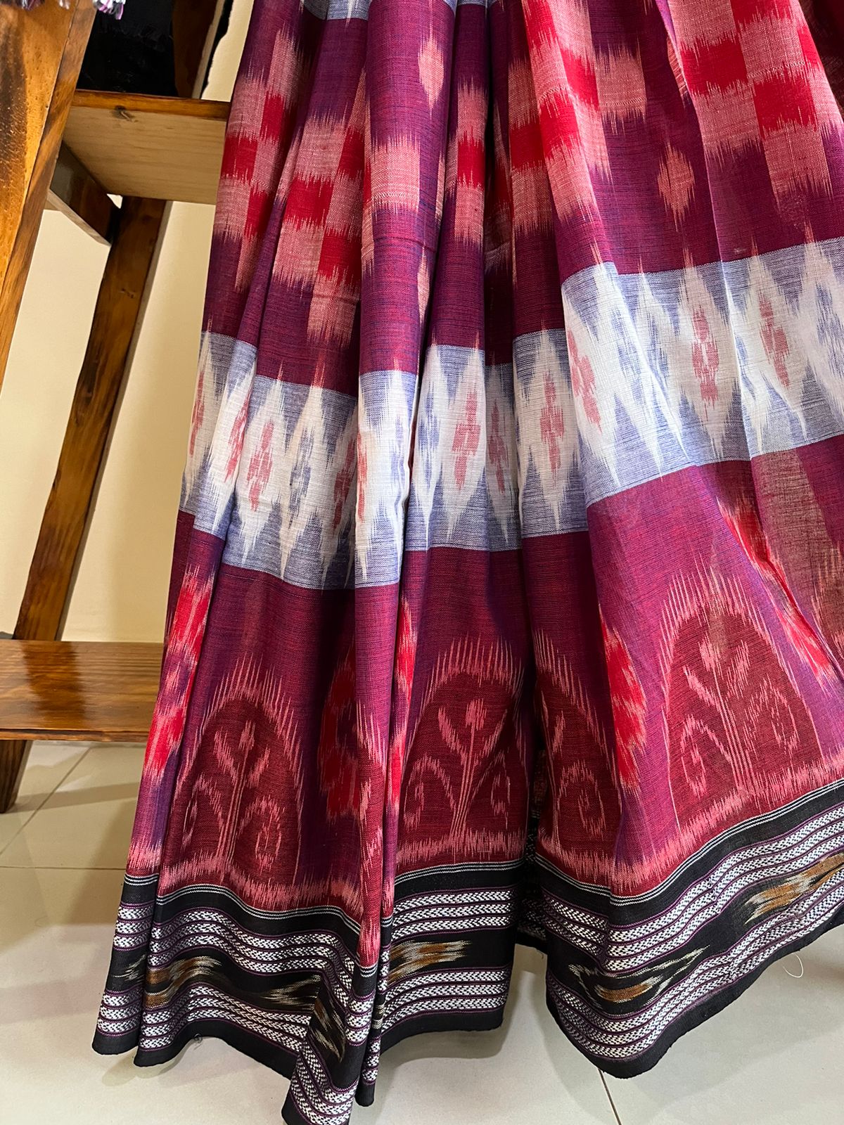 Sambhalpuri Multicolour Pure Cotton Handwoven Saree