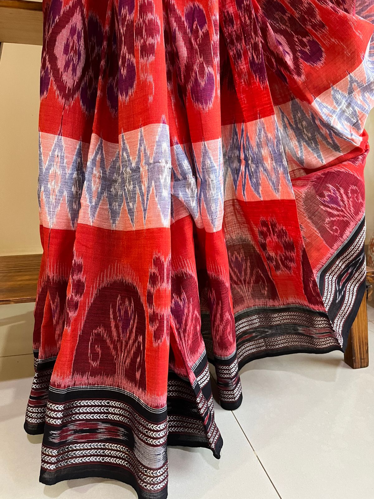 Sambhalpuri Multicolour Pure Cotton Handwoven Saree