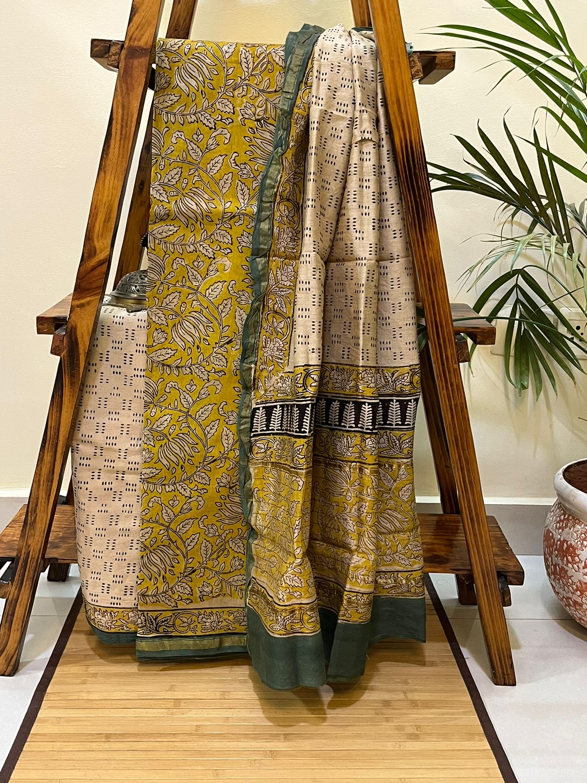 Chanderi Handblock print 3 Piece suits