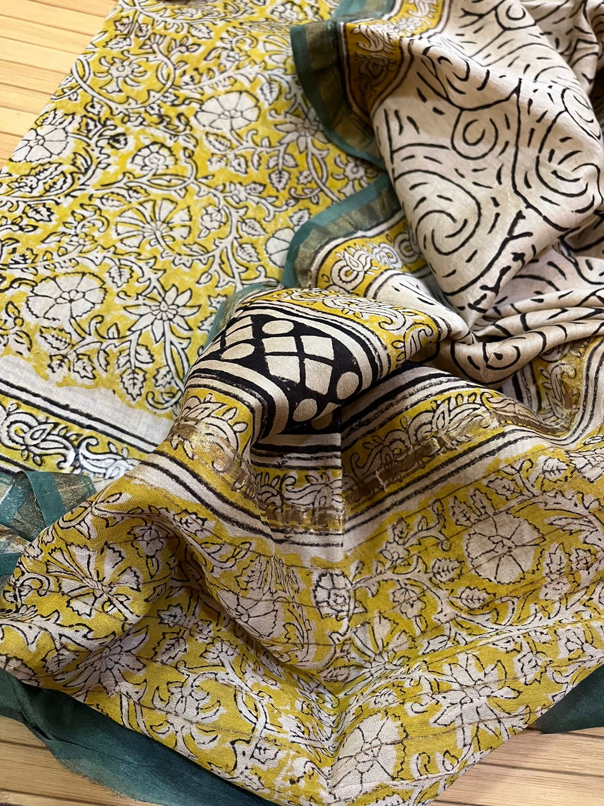 Chanderi Handblock print 3 Piece suits