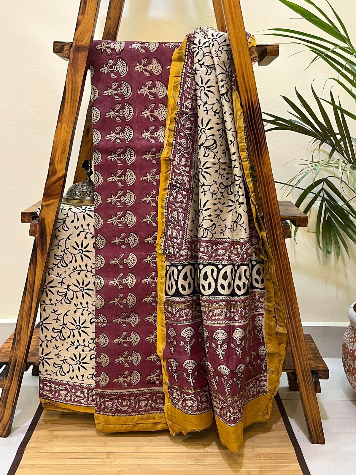 Chanderi Handblock print 3 Piece suits