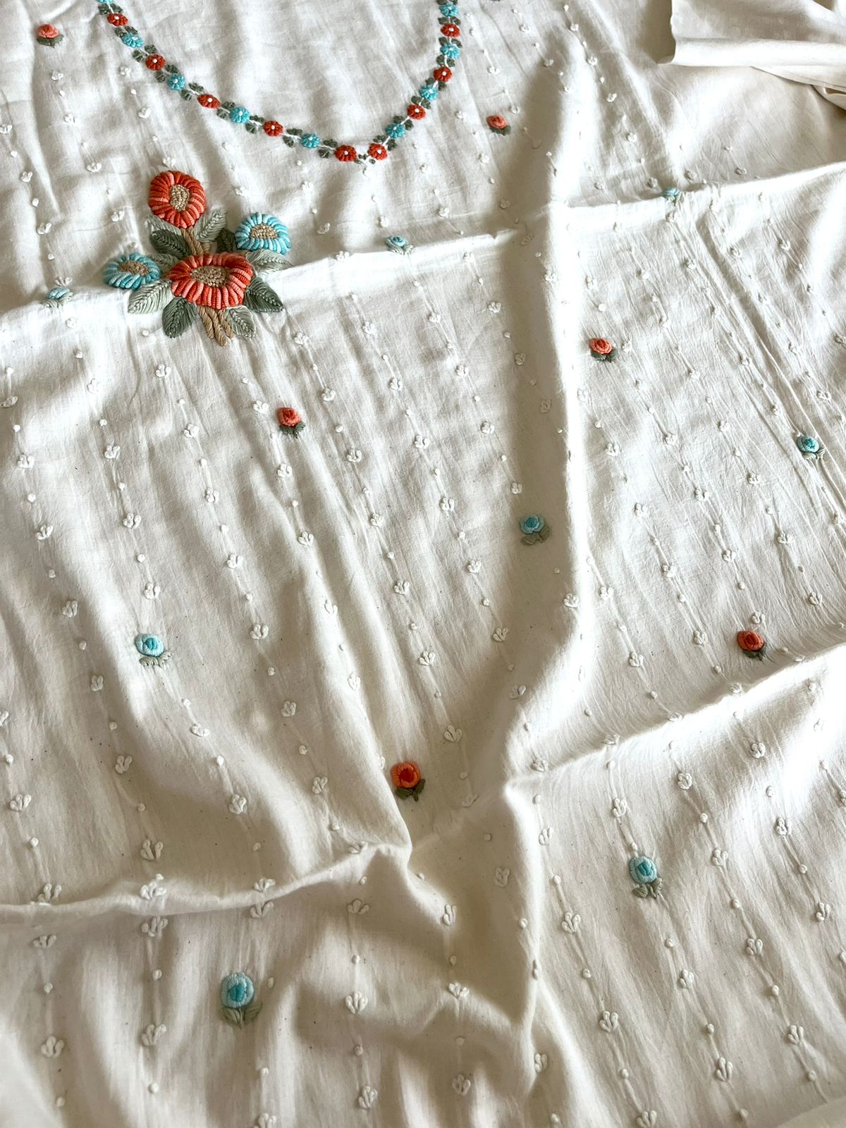 Beautiful Handloom cotton Kurtas with Hand embroidery