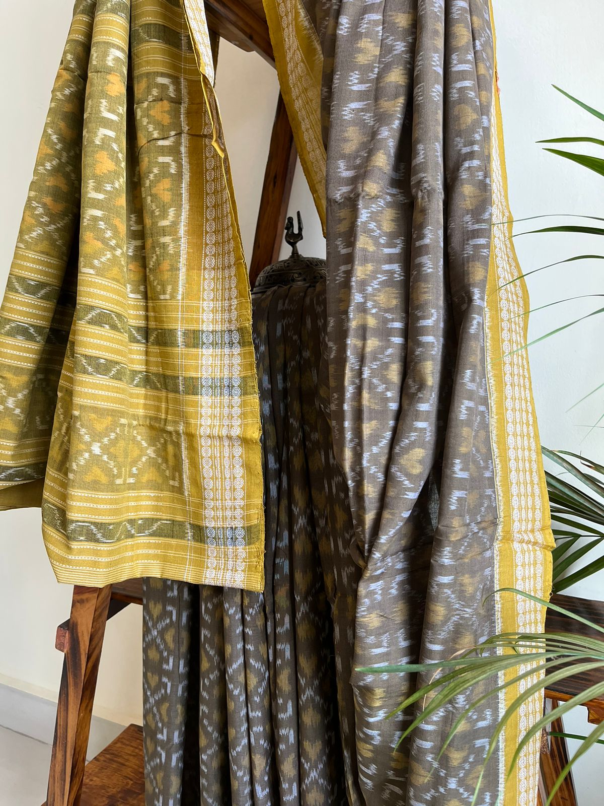 Sambhalpuri Pure Cotton Handwoven Saree - Shades of Green