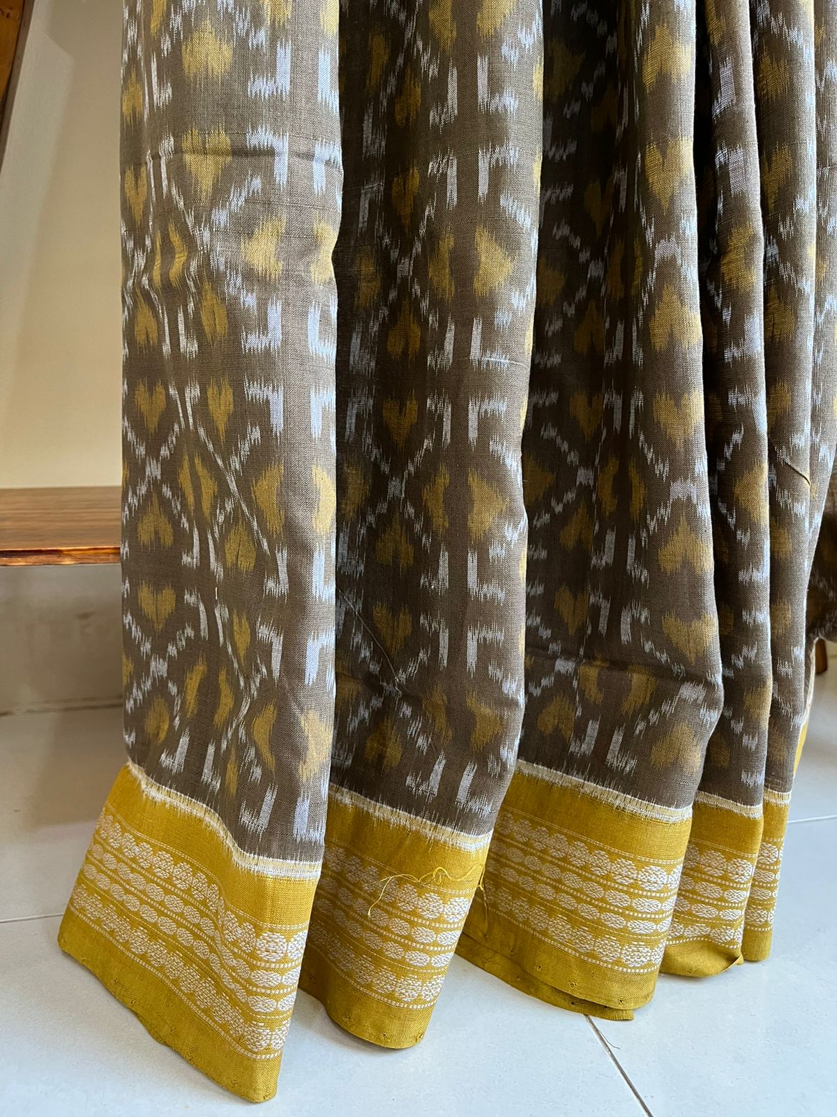 Sambhalpuri Pure Cotton Handwoven Saree - Shades of Green