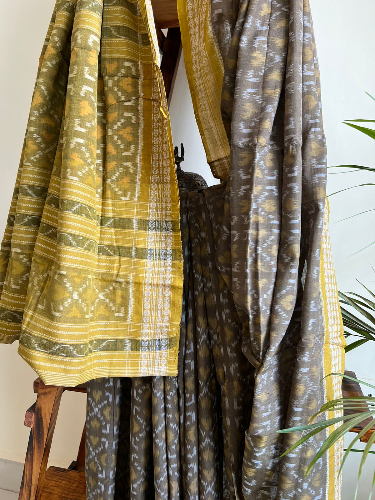 Sambhalpuri Pure Cotton Handwoven Saree - Shades of Green