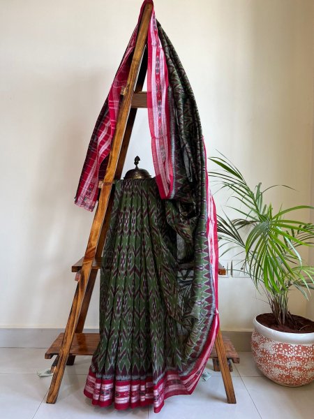 Sambhalpuri Multicolour Pure Cotton Handwoven Saree