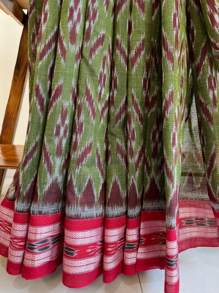 Sambhalpuri Multicolour Pure Cotton Handwoven Saree