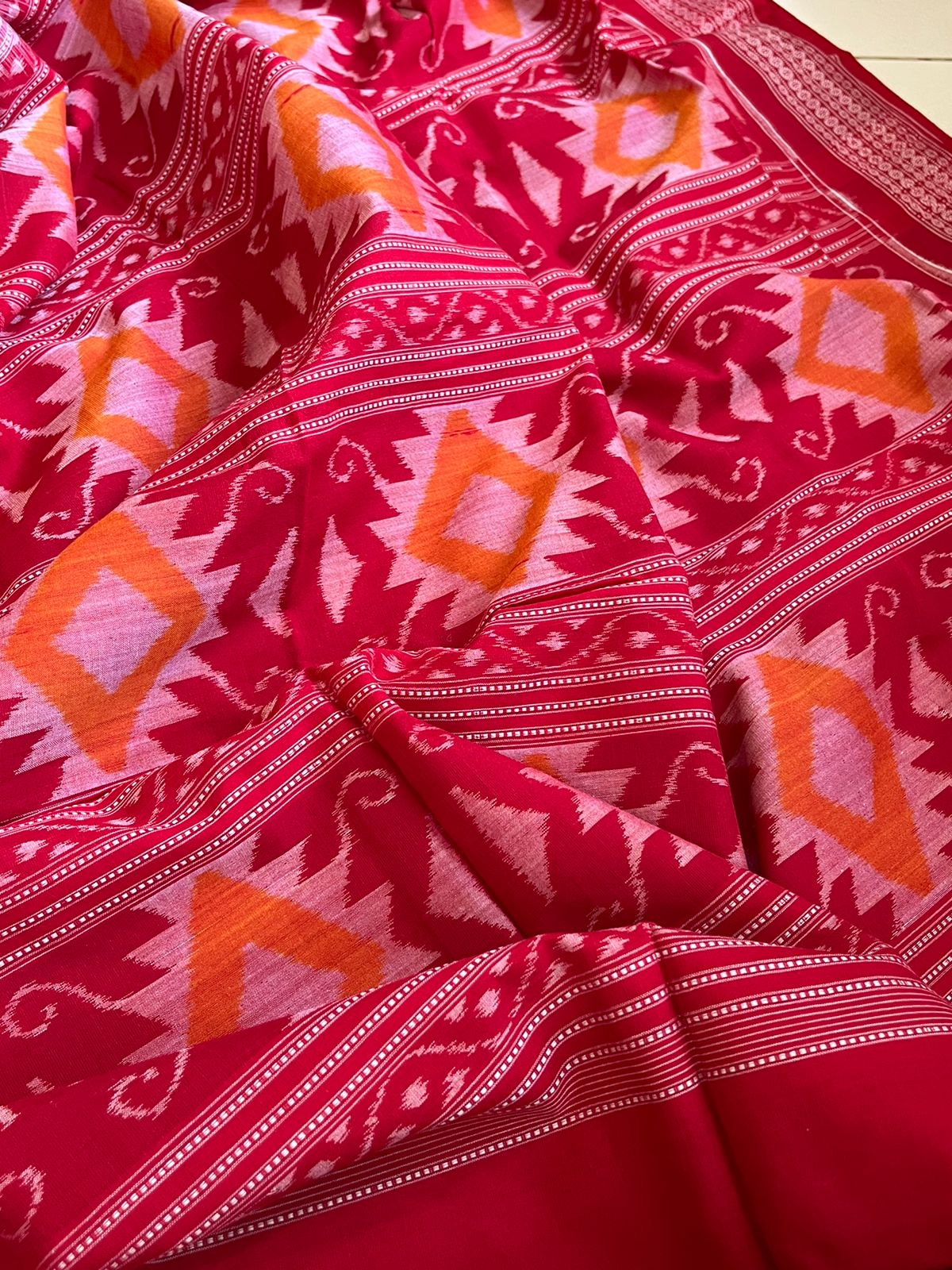 Sambhalpuri Multicolour Pure Cotton Handwoven Saree