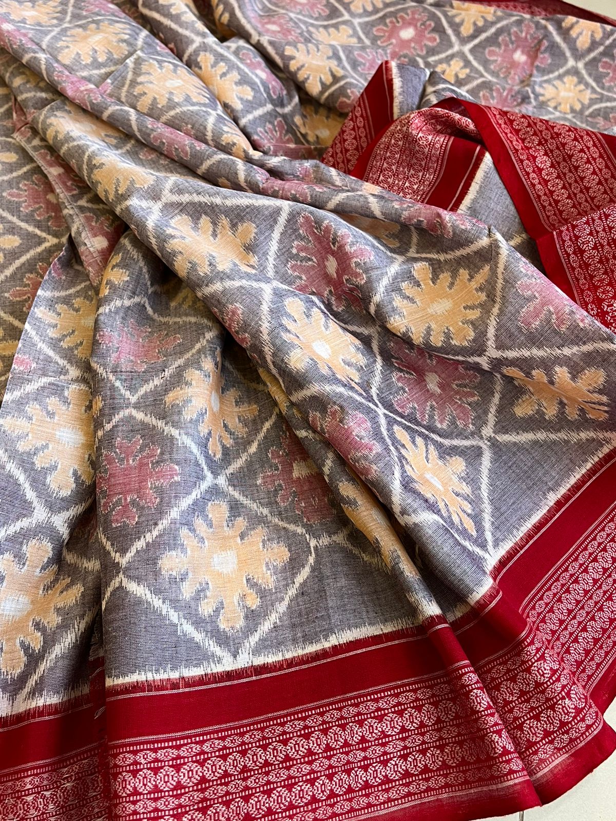 Sambhalpuri Multicolour Pure Cotton Handwoven Saree