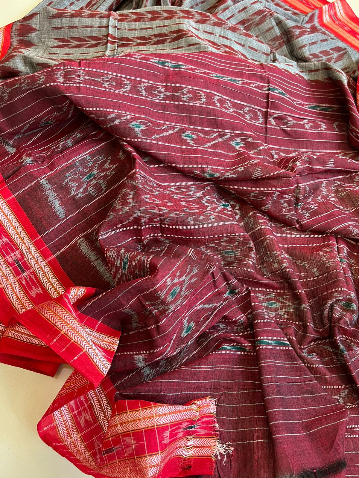 Sambhalpuri Multicolour Pure Cotton Handwoven Saree
