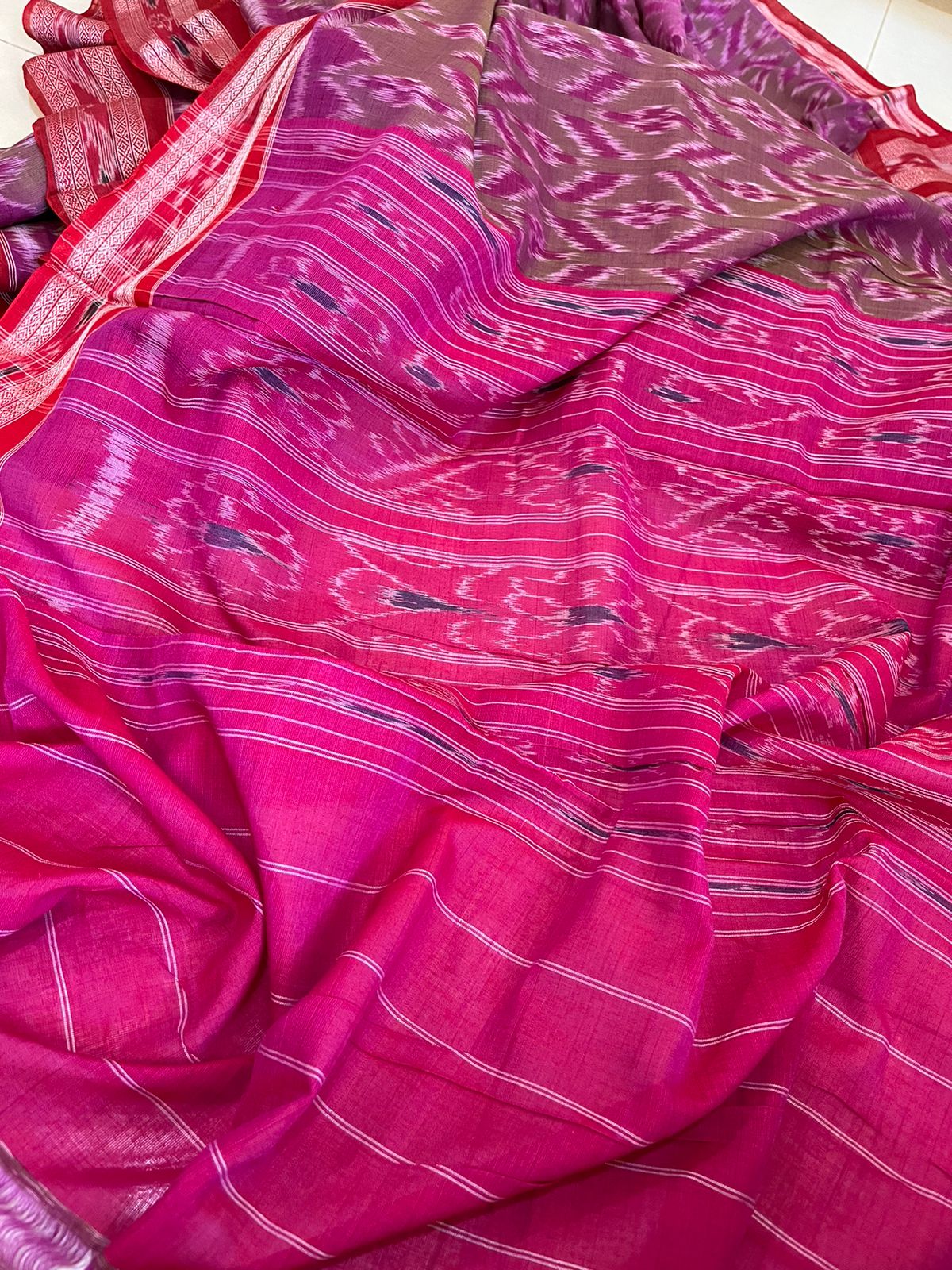 Sambhalpuri Multicolour Pure Cotton Handwoven Saree