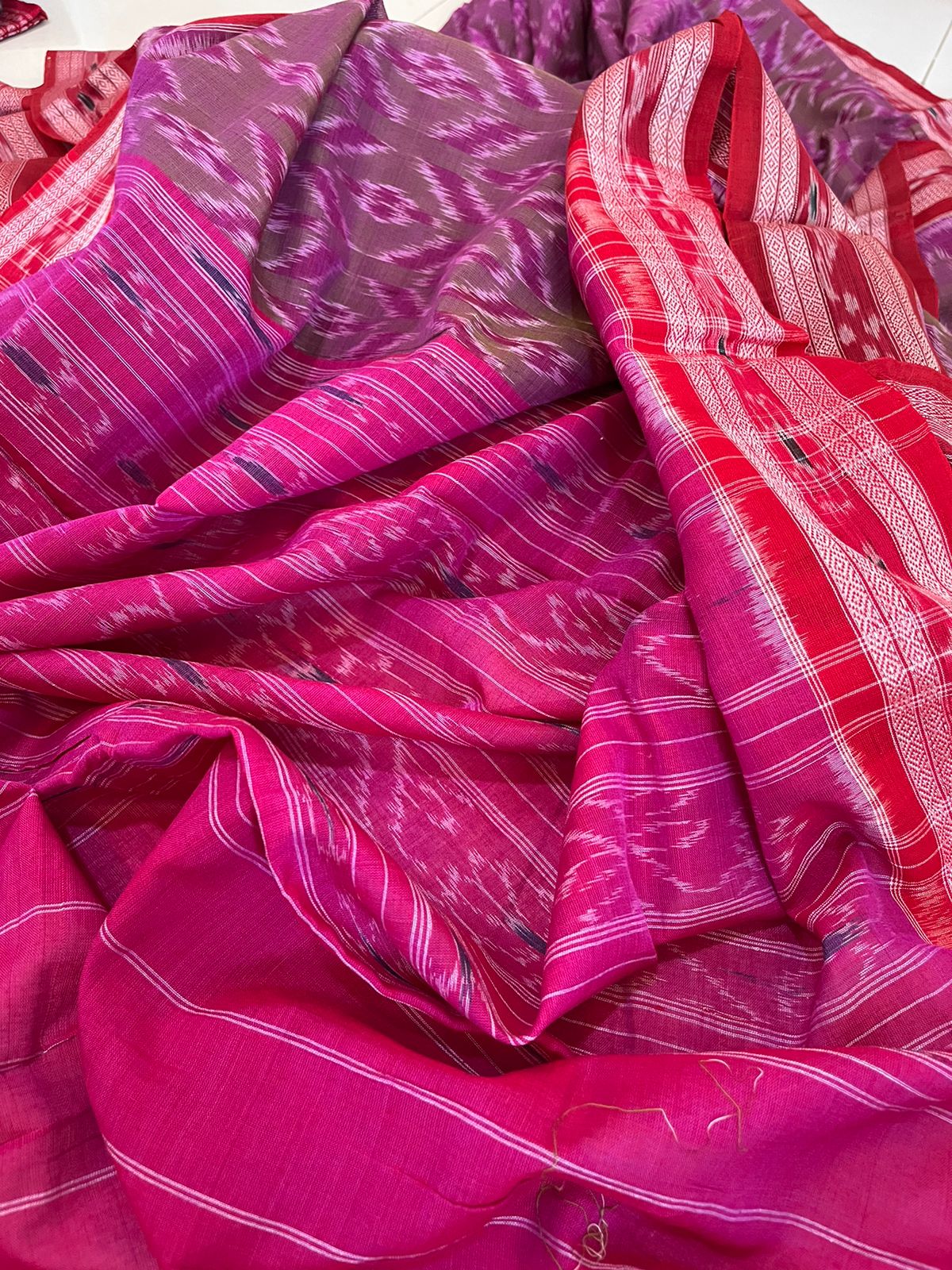 Sambhalpuri Multicolour Pure Cotton Handwoven Saree