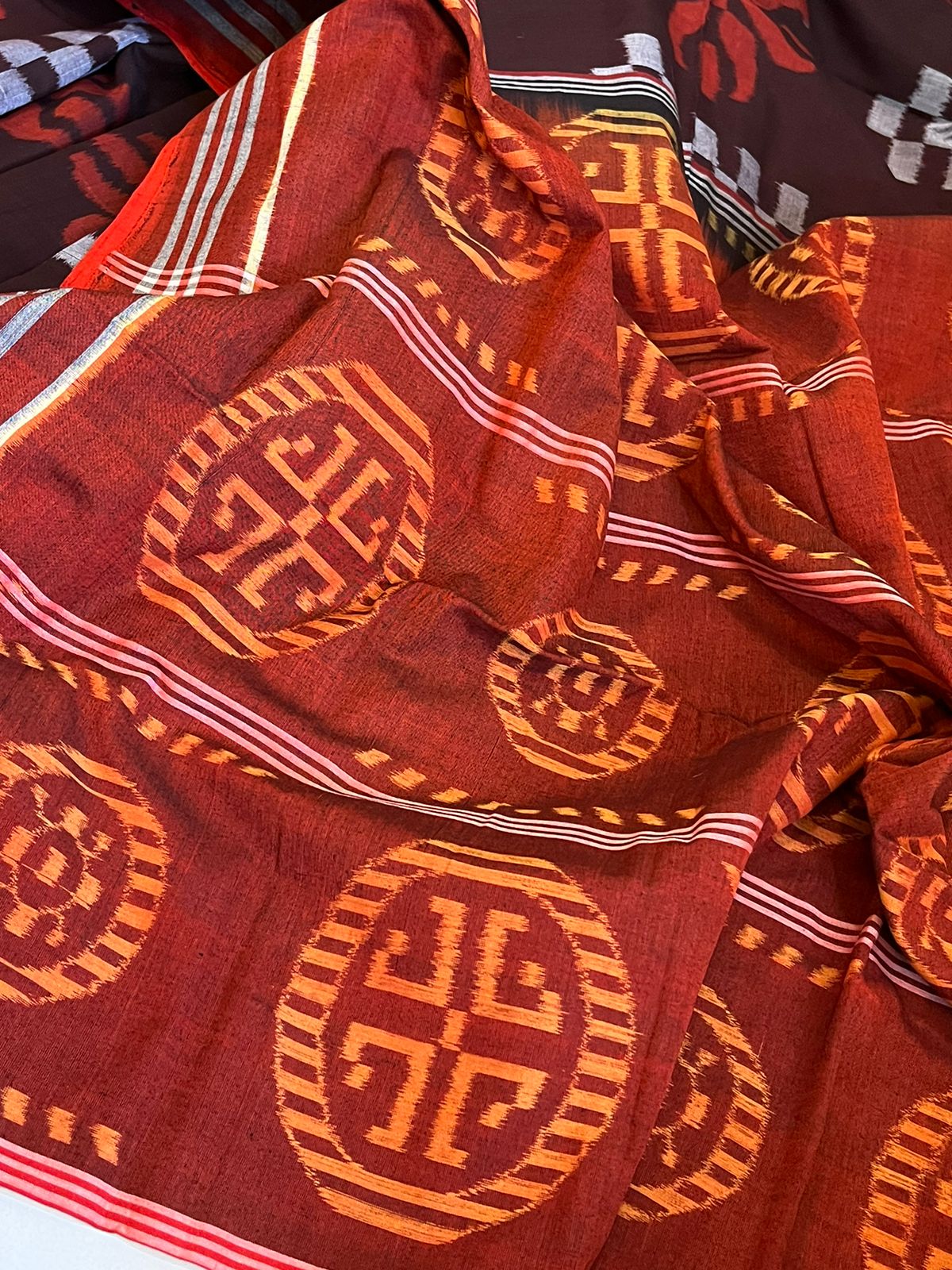 Sambhalpuri Multicolour Pure Cotton Handwoven Saree