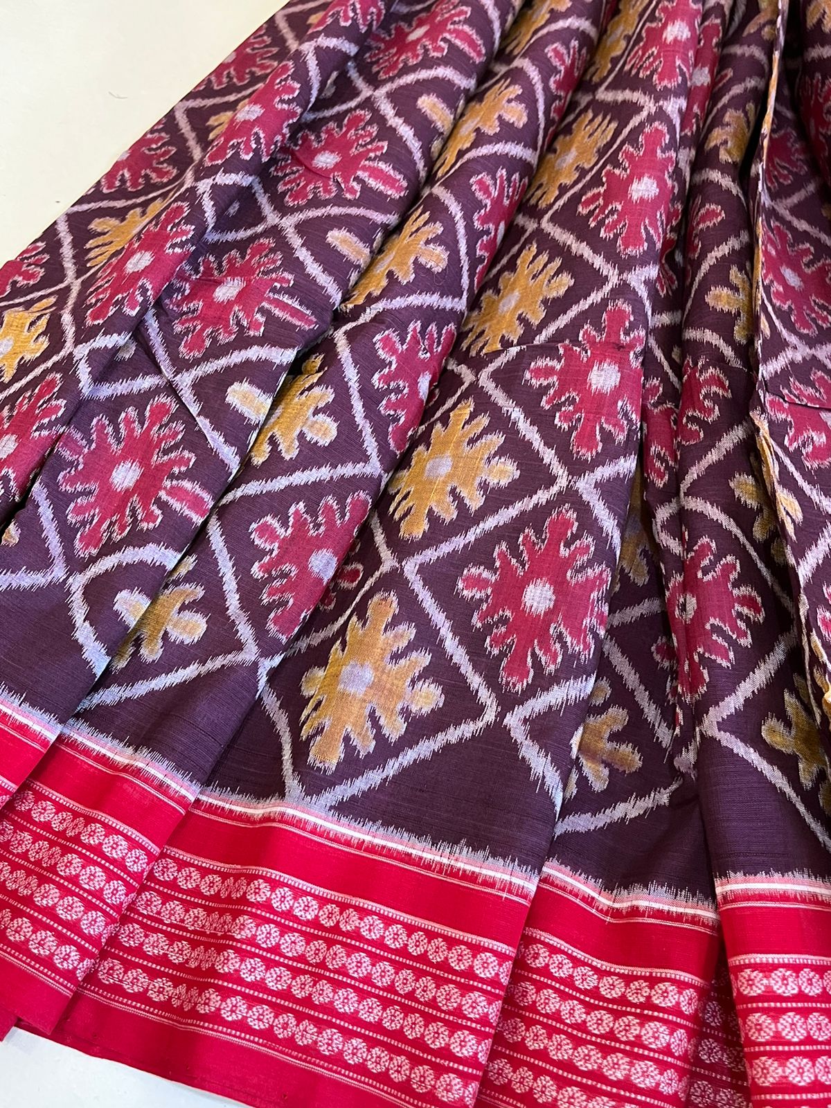 Sambhalpuri Multicolour Pure Cotton Handwoven Saree