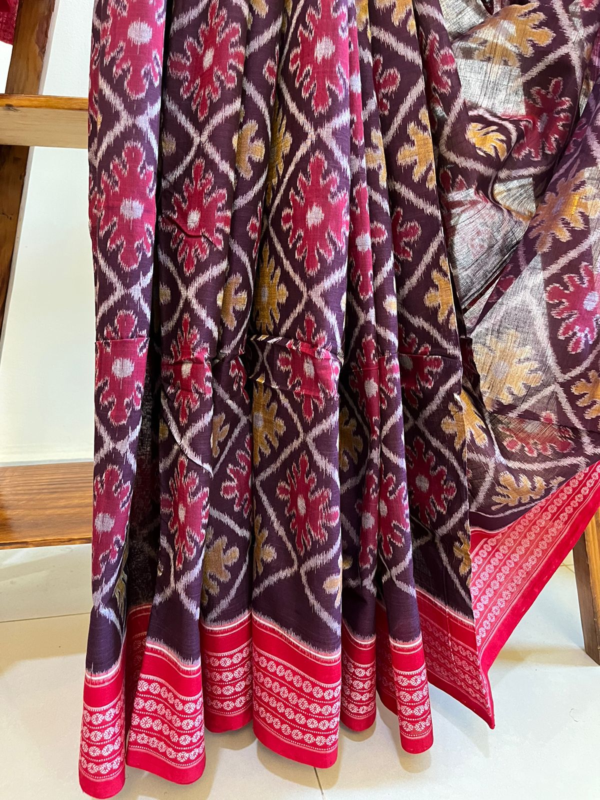 Sambhalpuri Multicolour Pure Cotton Handwoven Saree