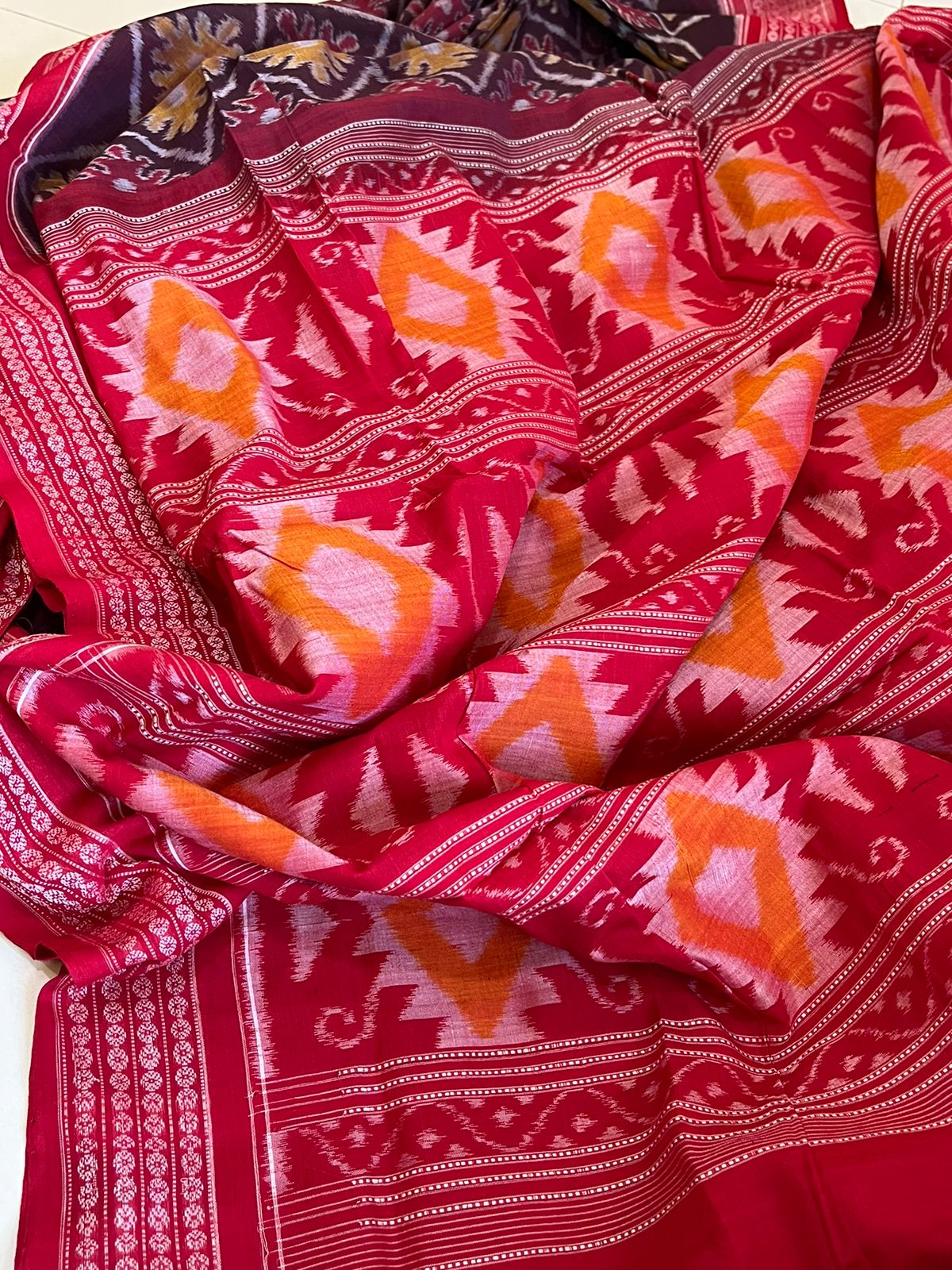 Sambhalpuri Multicolour Pure Cotton Handwoven Saree