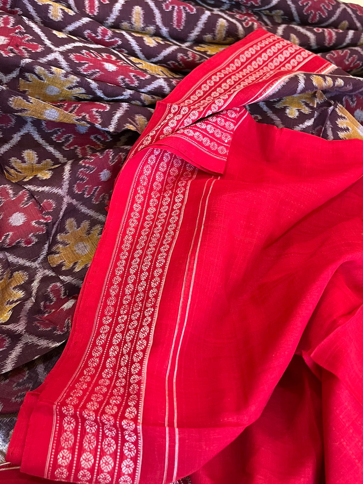 Sambhalpuri Multicolour Pure Cotton Handwoven Saree