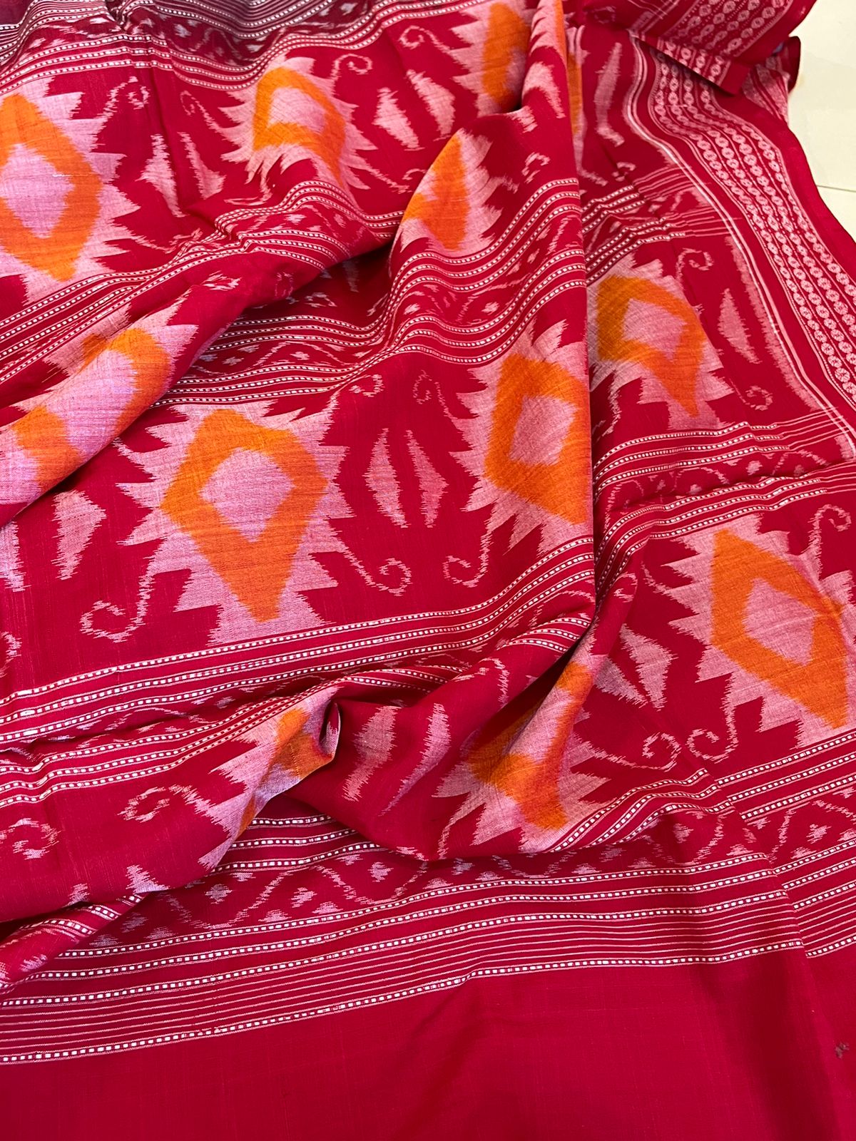 Sambhalpuri Multicolour Pure Cotton Handwoven Saree