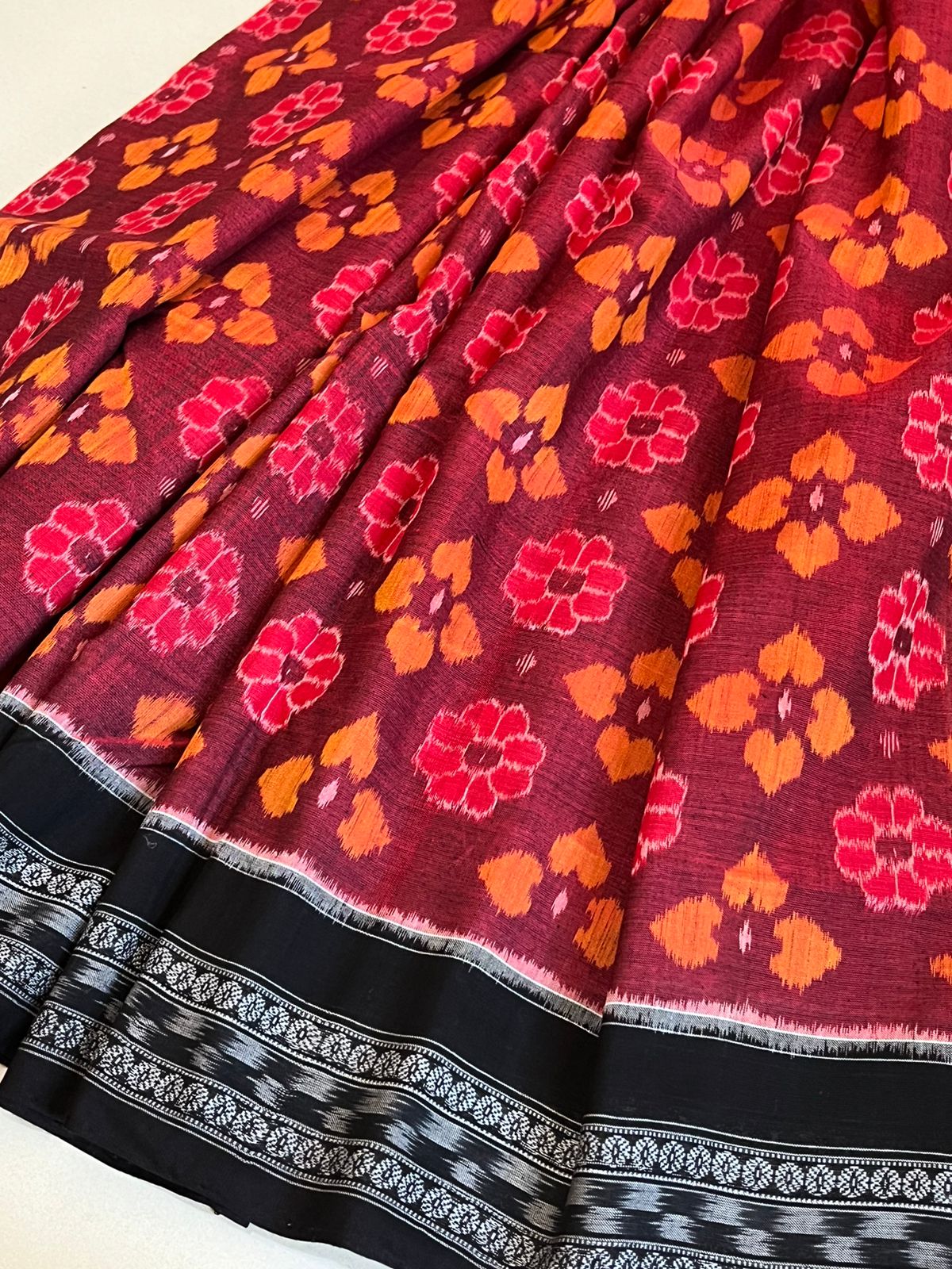 Sambhalpuri Multicolour Pure Cotton Handwoven Saree