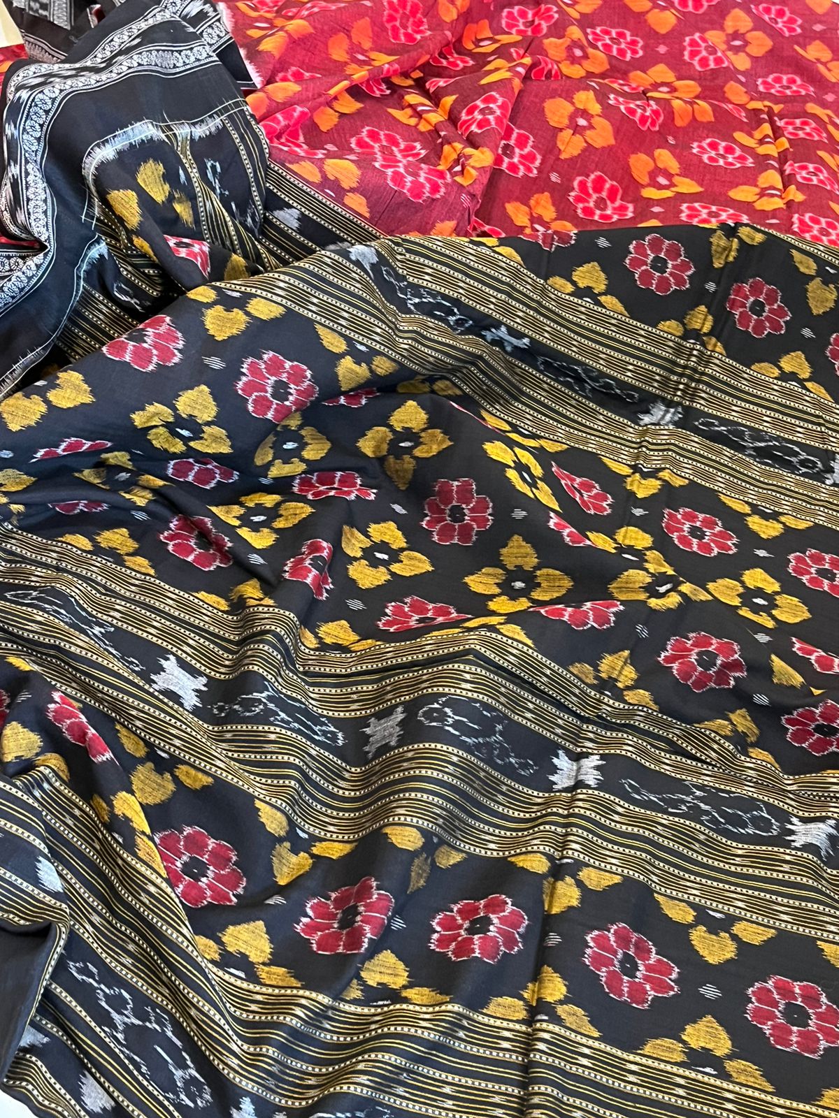 Sambhalpuri Multicolour Pure Cotton Handwoven Saree