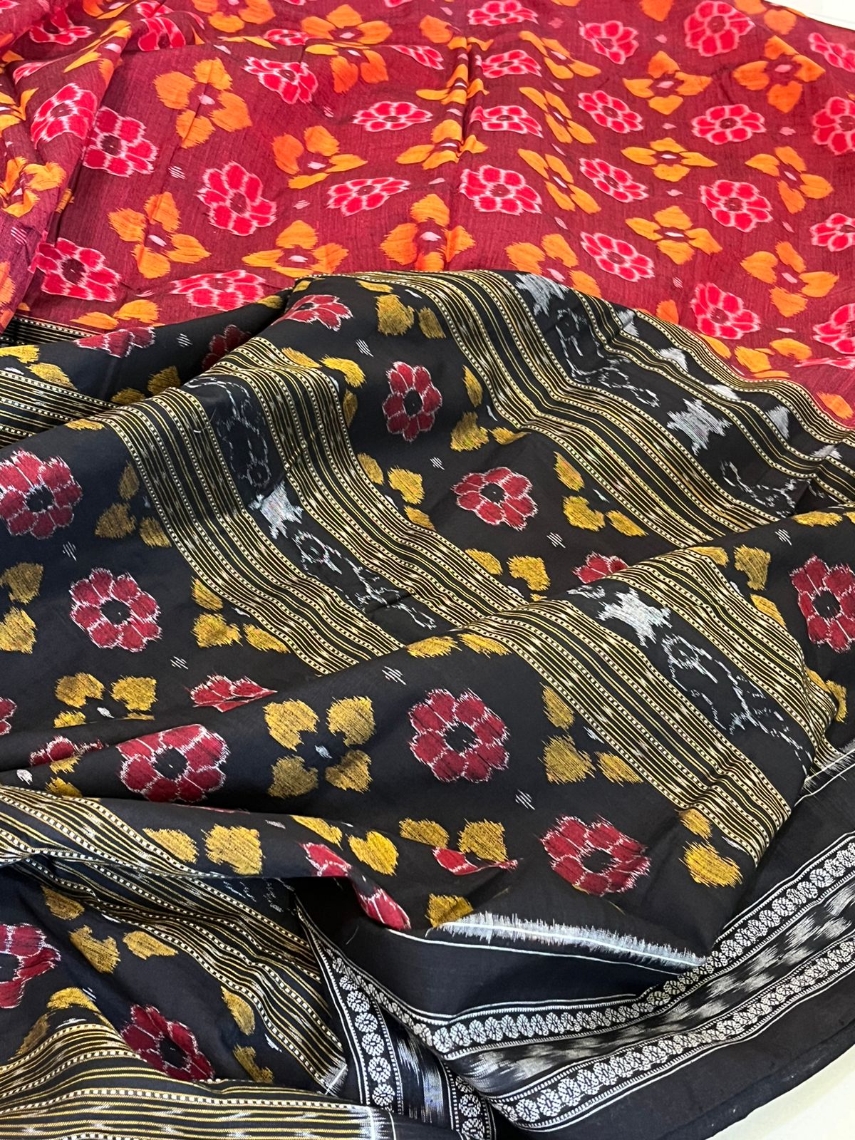 Sambhalpuri Multicolour Pure Cotton Handwoven Saree