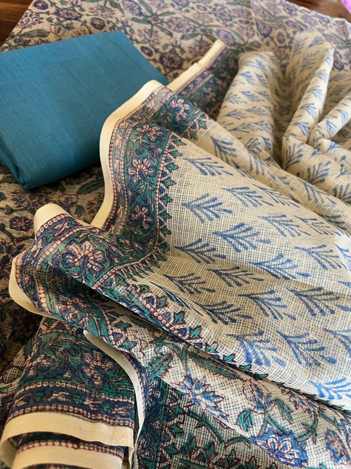 Pure Kota Cotton 3 piece Suit Sets