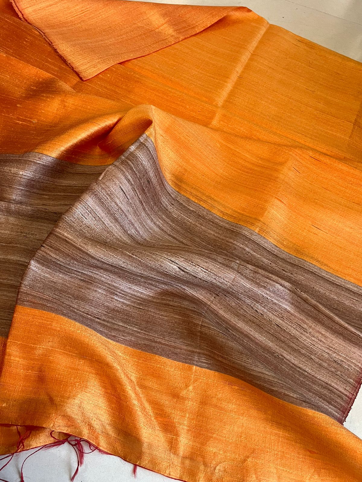Pure Raw Silk Handloom Dupatta - Golden Yellow - UNISEX
