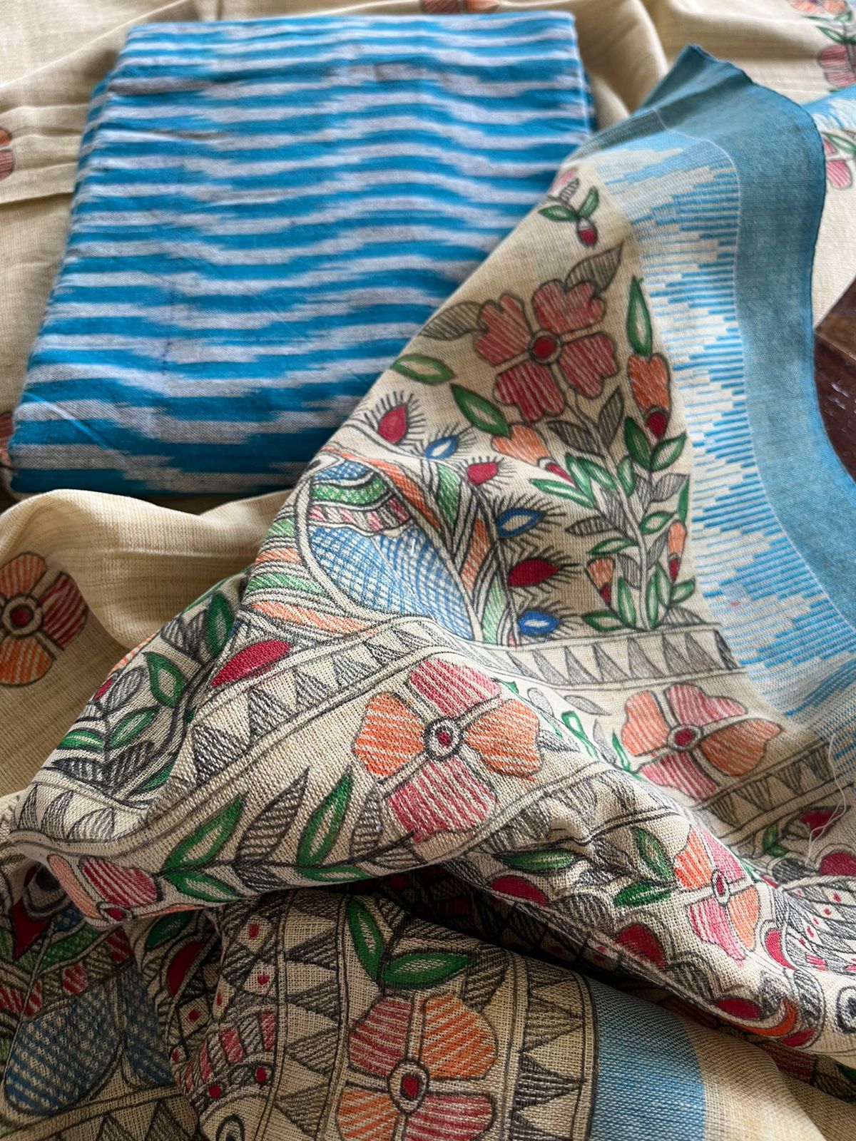 Madhubani Handpainted Dupatta Sets